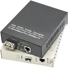 AddOn 10/100/1000Base-TX(RJ-45) to 2 Open SFP Port POE+ Media Converter - ADD-GMC-1RJ2SFP-POE+
