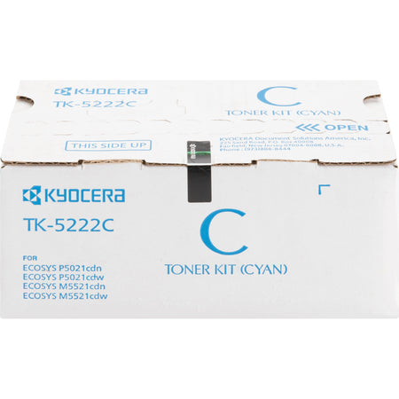 Kyocera TK-5222C Original Standard Yield Laser Toner Cartridge - Cyan - 1 Each - TK-5222C