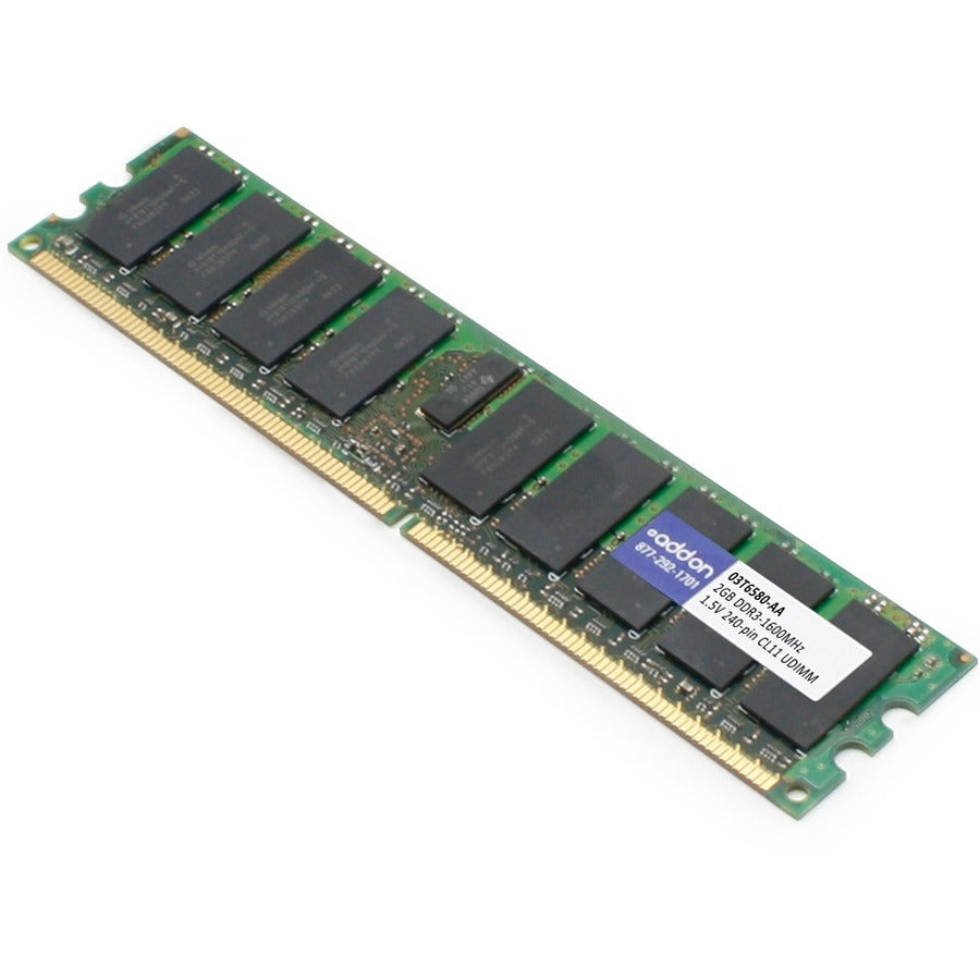 AddOn AA160D3N/2G x1 Lenovo 03T6580 Compatible 2GB DDR3-1600MHz Unbuffered Dual Rank 1.5V 240-pin CL11 UDIMM - 03T6580-AA