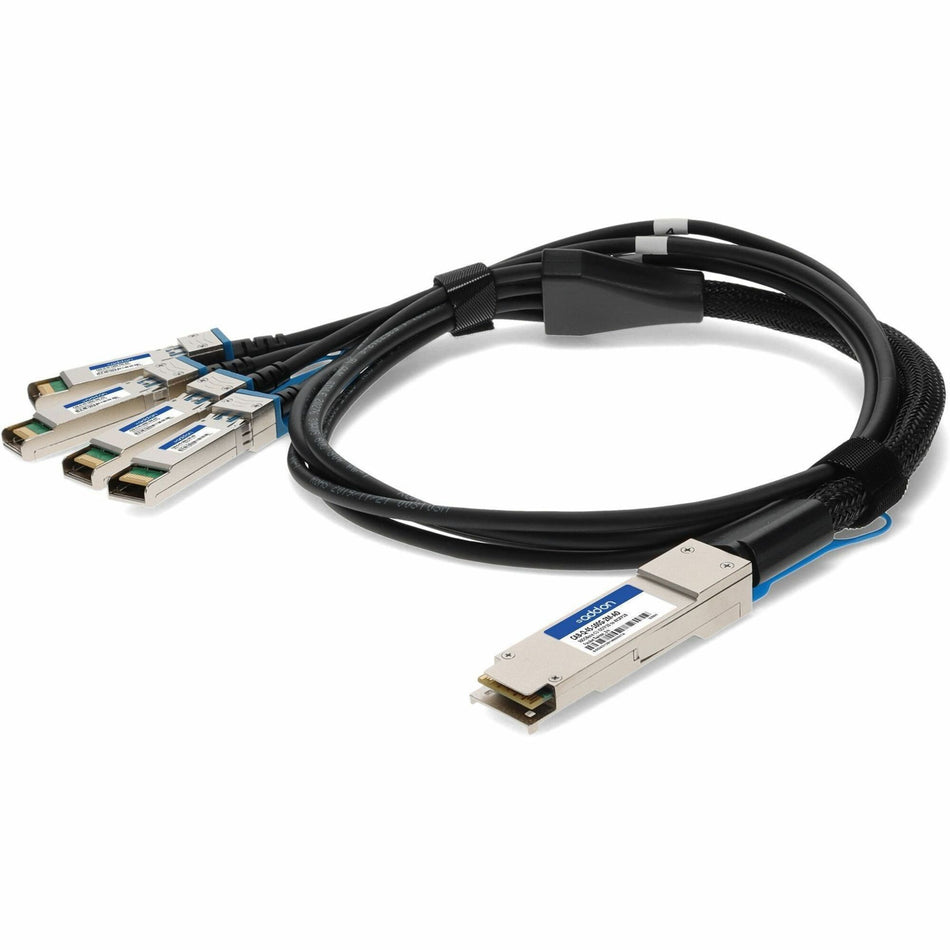 AddOn Arista Networks&reg; CAB-Q-4S-100G-2M Compatible TAA Compliant 100GBase-CU QSFP28 to 4xSFP28 Direct Attach Cable (Passive Twinax, 2m) - CAB-Q-4S-100G-2M-AO