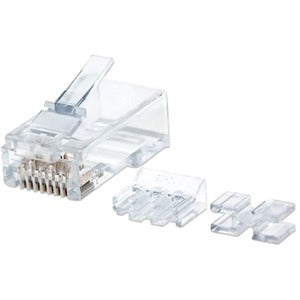 Intellinet Network Solutions Cat6 RJ45 Modular Plugs, 3-Prong, UTP, For Solid Wire, 80 Plugs, Liners and Sleds in Jar - 790536