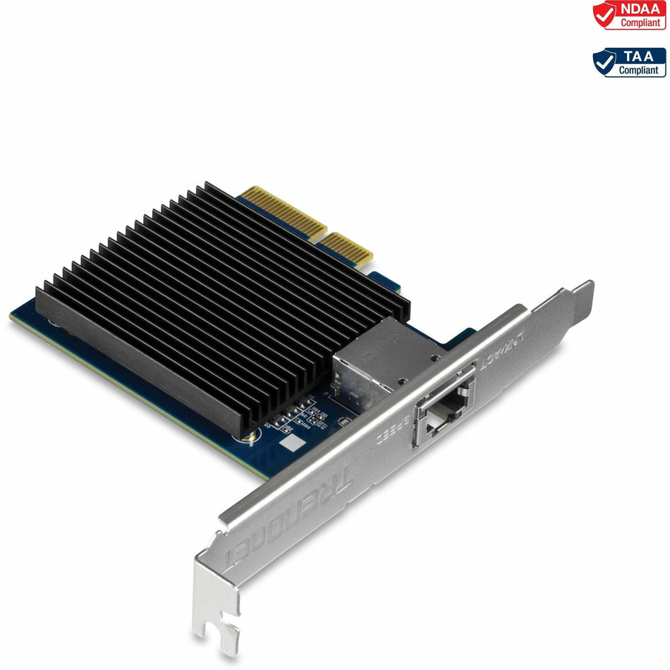TRENDnet 10 Gigabit PCIe Network Adapter, Converts A PCIe Slot Into A 10G Ethernet Port, Supports 802.1Q Vlan, Includes Standard & Low-Profile Brackets, PCIe 2.0, PCIe 3.0, Silver, TEG-10GECTX - TEG-10GECTX