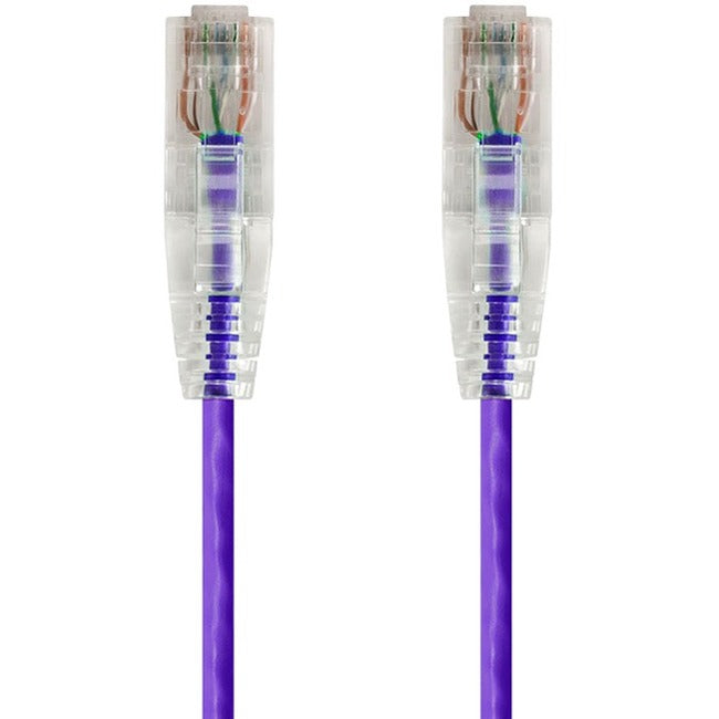 Monoprice SlimRun Cat6 28AWG UTP Ethernet Network Cable, 2ft Purple - 14805