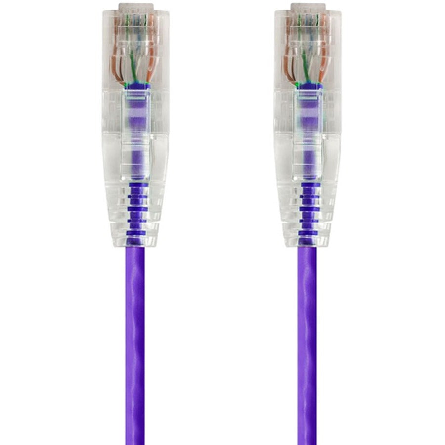 Monoprice SlimRun Cat6 28AWG UTP Ethernet Network Cable, 3ft Purple - 14809