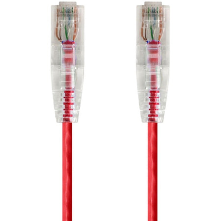 Monoprice SlimRun Cat6 28AWG UTP Ethernet Network Cable, 3ft Red - 14806