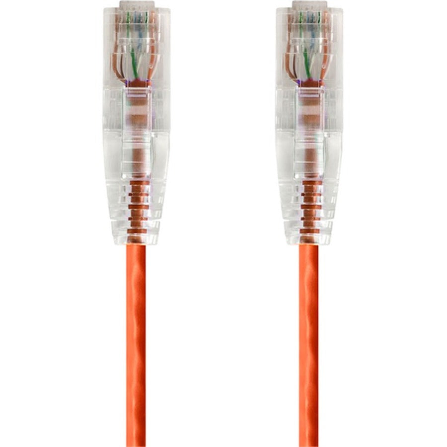 Monoprice SlimRun Cat6 28AWG UTP Ethernet Network Cable, 5ft Orange - 14811