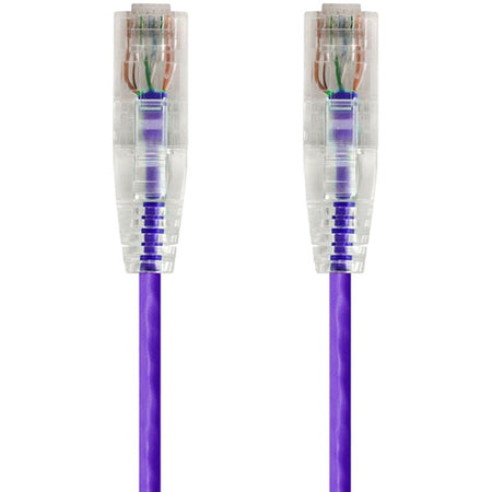 Monoprice SlimRun Cat6 28AWG UTP Ethernet Network Cable, 5ft Purple - 14813