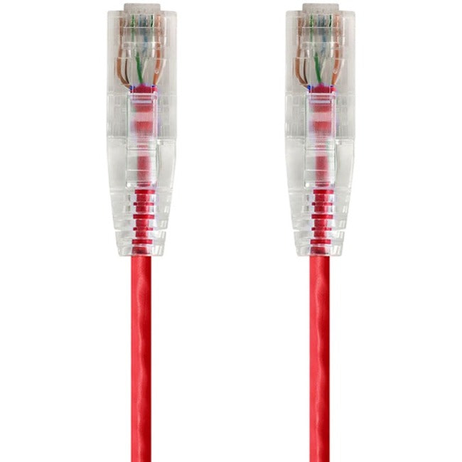 Monoprice SlimRun Cat6 28AWG UTP Ethernet Network Cable, 5ft Red - 14810