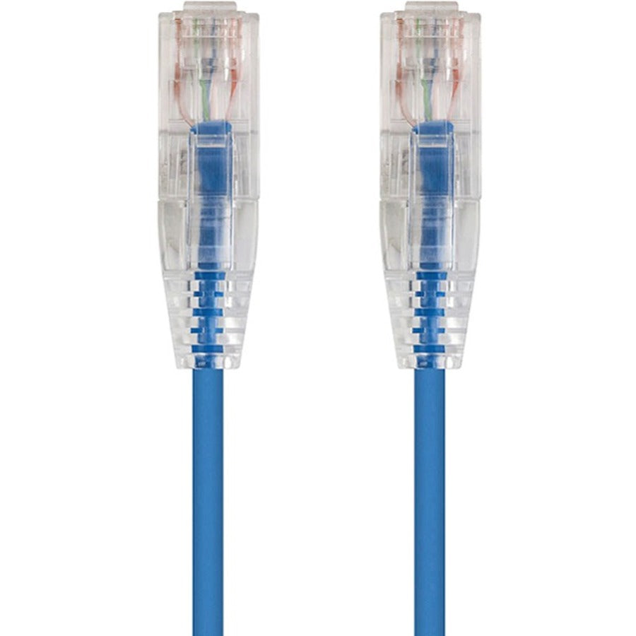 Monoprice SlimRun Cat6 28AWG UTP Ethernet Network Cable, 7ft Blue - 13538