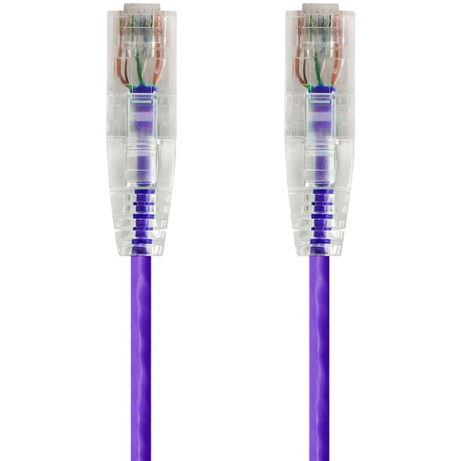 Monoprice SlimRun Cat6 28AWG UTP Ethernet Network Cable, 7ft Purple - 14817