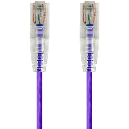 Monoprice SlimRun Cat6 28AWG UTP Ethernet Network Cable, 7ft Purple - 14817