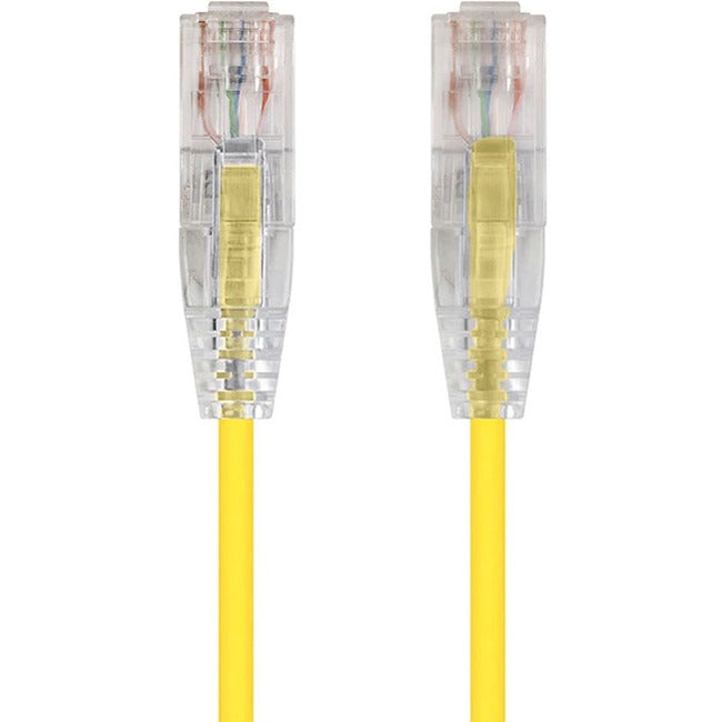 Monoprice SlimRun Cat6 28AWG UTP Ethernet Network Cable, 7ft Yellow - 13541