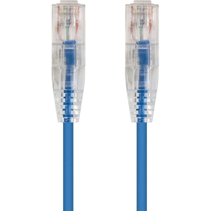 Monoprice SlimRun Cat6 28AWG UTP Ethernet Network Cable, 14ft Blue - 13548