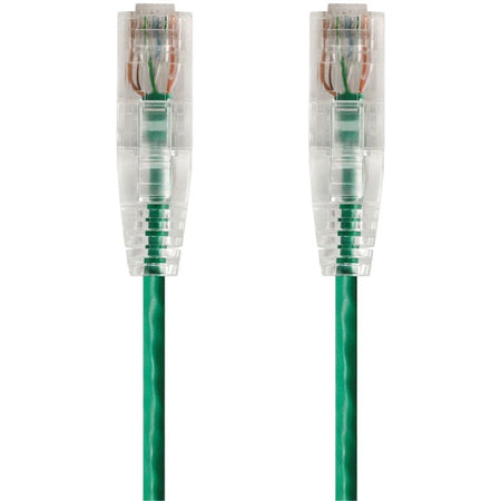 Monoprice SlimRun Cat6 28AWG UTP Ethernet Network Cable, 14ft Green - 14824