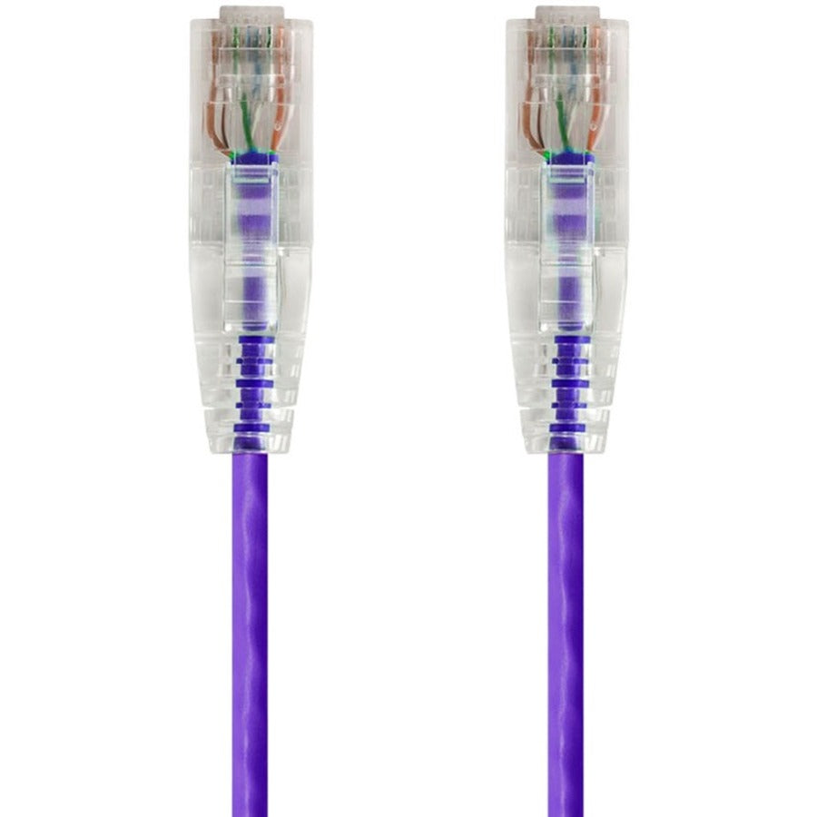 Monoprice SlimRun Cat6 28AWG UTP Ethernet Network Cable, 14ft Purple - 14825