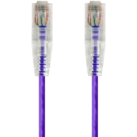 Monoprice SlimRun Cat6 28AWG UTP Ethernet Network Cable, 14ft Purple - 14825