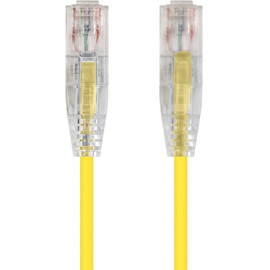 Monoprice SlimRun Cat6 28AWG UTP Ethernet Network Cable, 14ft Yellow - 13551