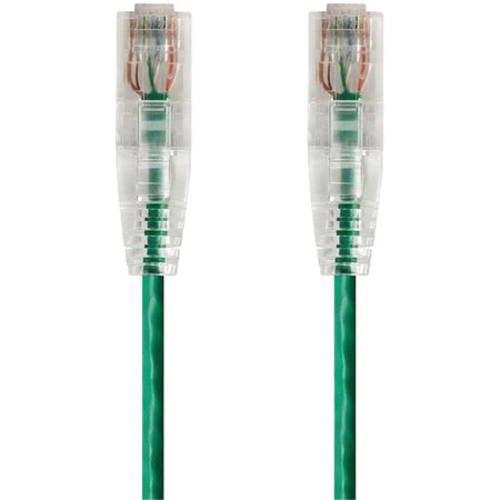 Monoprice SlimRun Cat6 28AWG UTP Ethernet Network Cable, 20ft Green - 14828