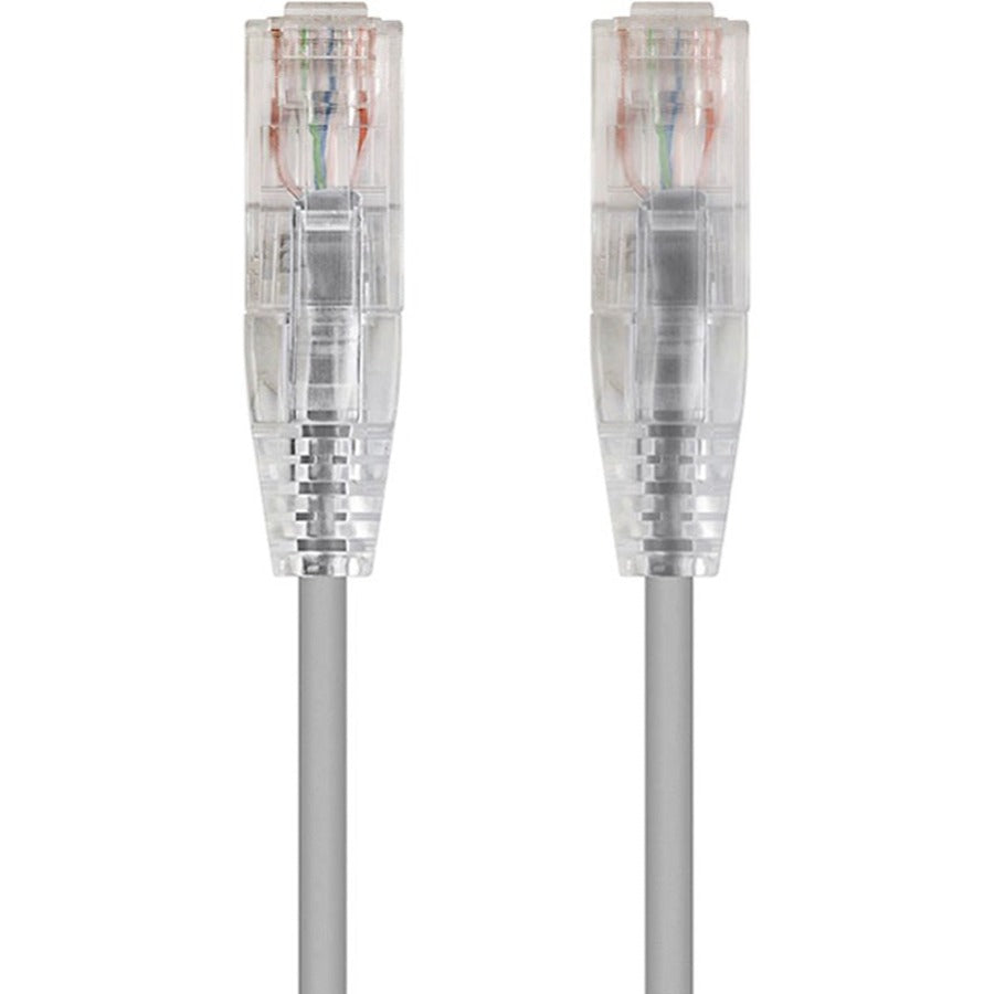 Monoprice SlimRun Cat6 28AWG UTP Ethernet Network Cable, 7ft Gray - 13539