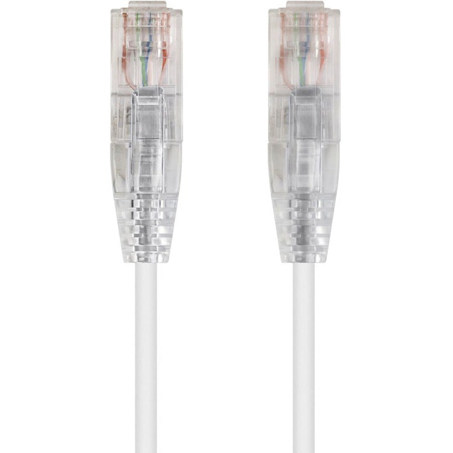 Monoprice SlimRun Cat6 28AWG UTP Ethernet Network Cable, 6-inch White - 13511