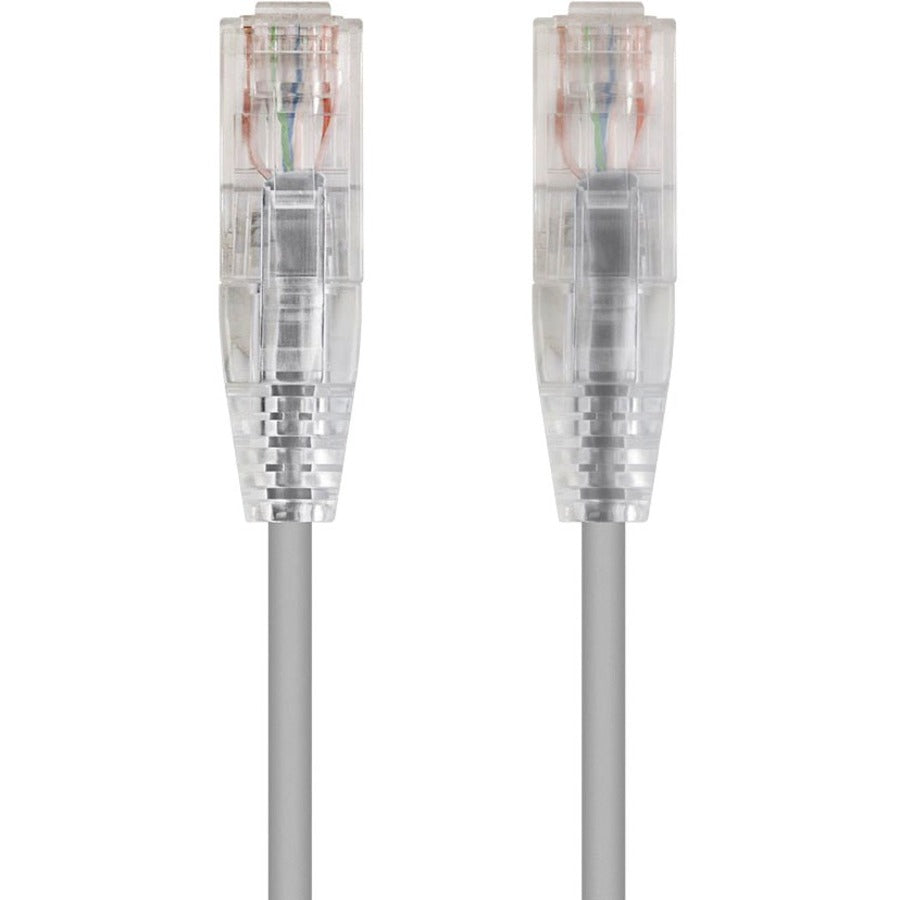 Monoprice SlimRun Cat6 28AWG UTP Ethernet Network Cable, 6-inch Gray - 13510