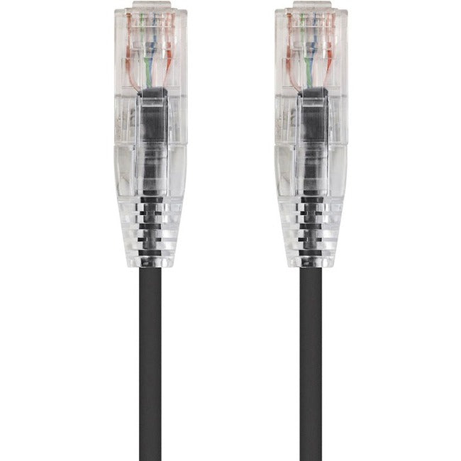 Monoprice SlimRun Cat6 28AWG UTP Ethernet Network Cable, 6-inch Black - 13508