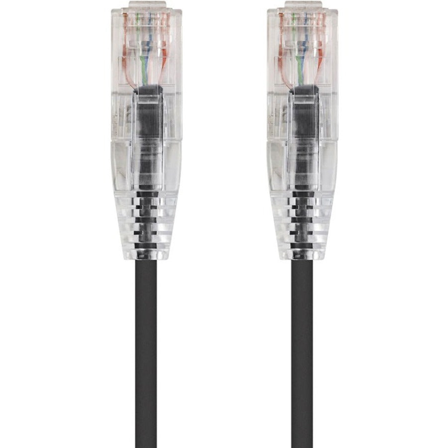 Monoprice SlimRun Cat6 28AWG UTP Ethernet Network Cable, 6-inch Black - 13508