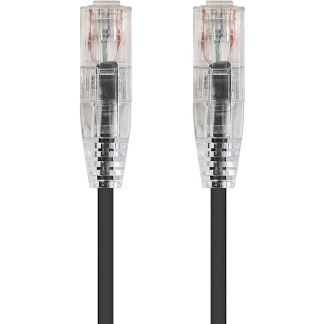 Monoprice SlimRun Cat6 28AWG UTP Ethernet Network Cable, 5ft Black - 13532