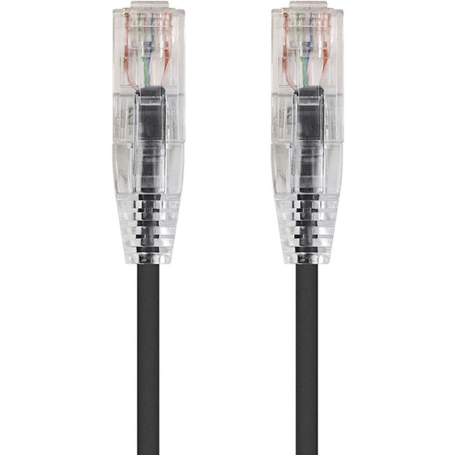 Monoprice SlimRun Cat6 28AWG UTP Ethernet Network Cable, 3ft Black - 13527