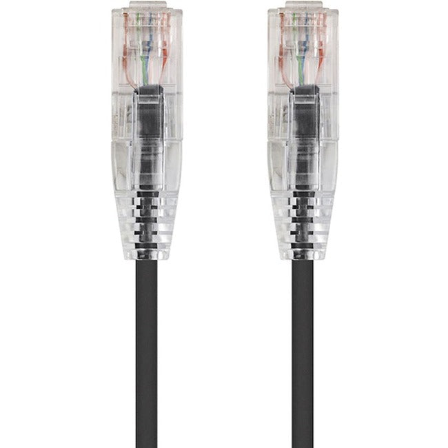 Monoprice SlimRun Cat6 28AWG UTP Ethernet Network Cable, 2ft Black - 13522