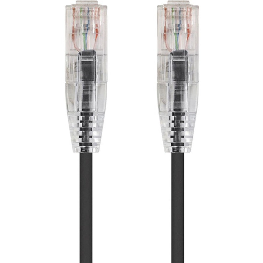 Monoprice SlimRun Cat6 28AWG UTP Ethernet Network Cable, 2ft Black - 13522