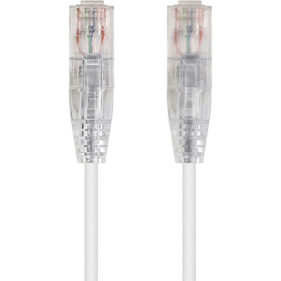 Monoprice SlimRun Cat6 28AWG UTP Ethernet Network Cable, 20ft White - 13555