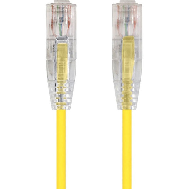 Monoprice SlimRun Cat6 28AWG UTP Ethernet Network Cable, 1ft Yellow - 13521