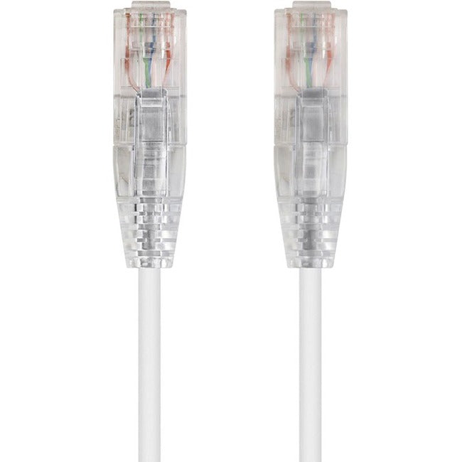 Monoprice SlimRun Cat6 28AWG UTP Ethernet Network Cable, 1ft White - 13520