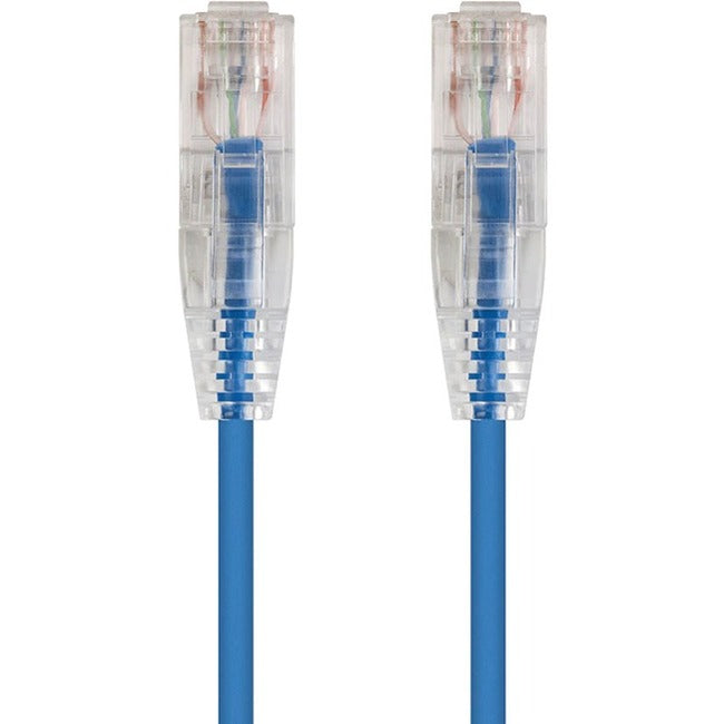 Monoprice SlimRun Cat6 28AWG UTP Ethernet Network Cable, 1ft Blue - 13518