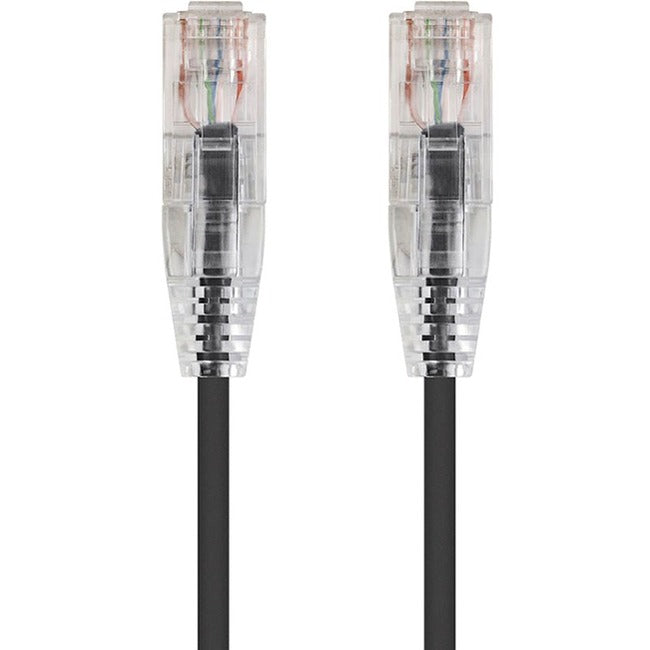 Monoprice SlimRun Cat6 28AWG UTP Ethernet Network Cable, 1ft Black - 13513