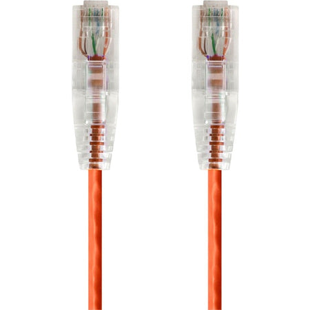 Monoprice SlimRun Cat6 28AWG UTP Ethernet Network Cable, 14ft Orange - 14823