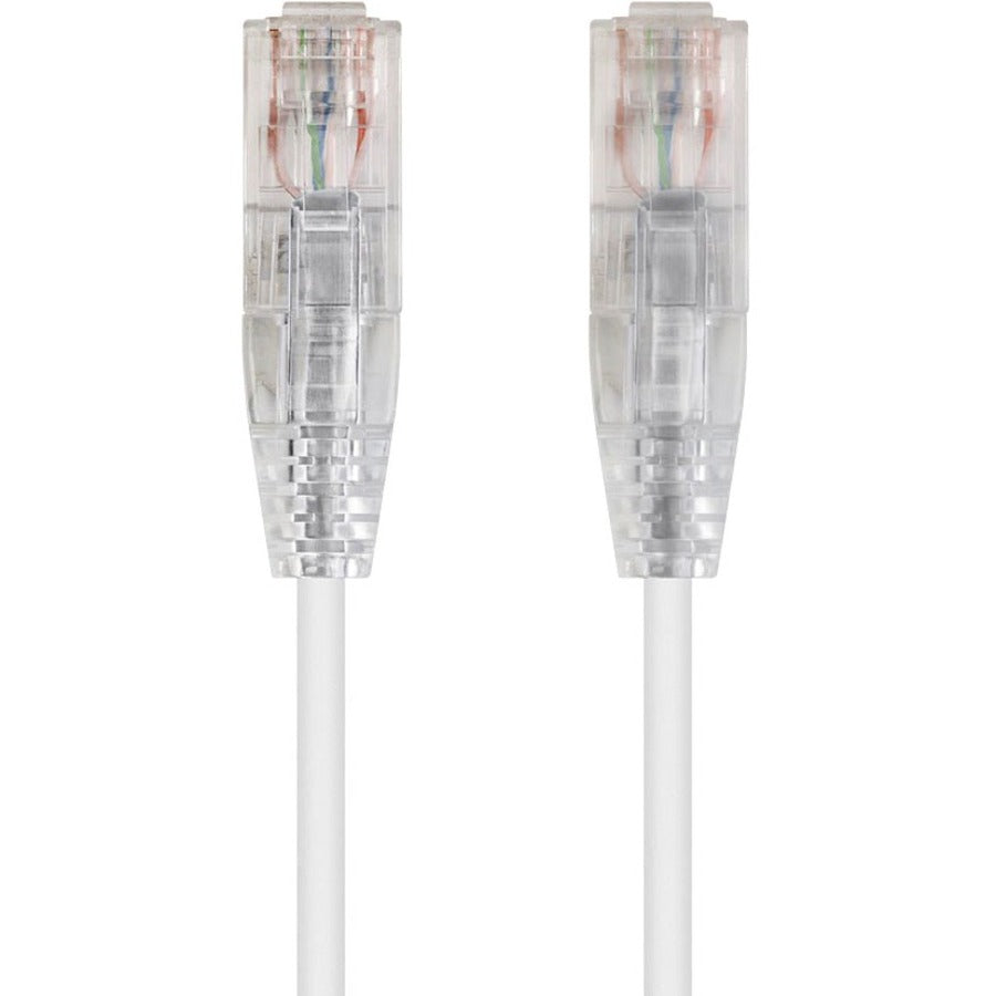 Monoprice SlimRun Cat6 28AWG UTP Ethernet Network Cable, 10ft White - 13545