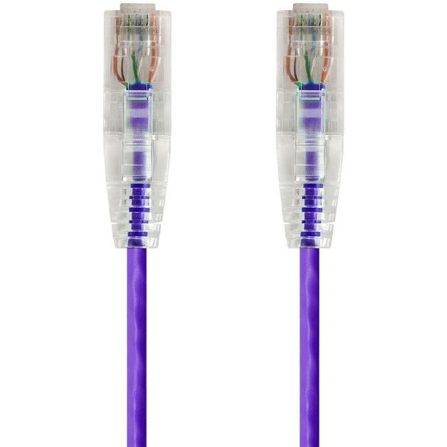 Monoprice SlimRun Cat6 28AWG UTP Ethernet Network Cable, 10ft Purple - 14821