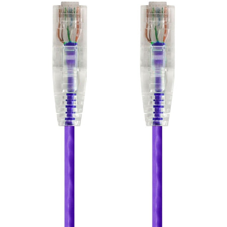 Monoprice SlimRun Cat6 28AWG UTP Ethernet Network Cable, 10ft Purple - 14821