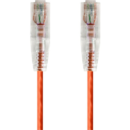 Monoprice SlimRun Cat6 28AWG UTP Ethernet Network Cable, 10ft Orange - 14819