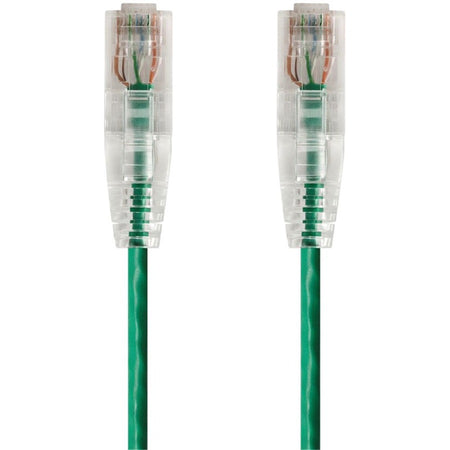 Monoprice SlimRun Cat6 28AWG UTP Ethernet Network Cable, 10ft Green - 14820