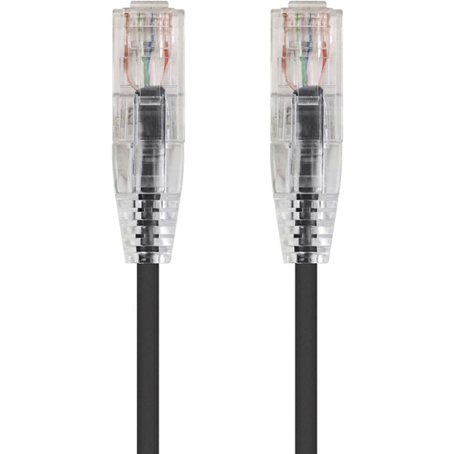 Monoprice SlimRun Cat6 28AWG UTP Ethernet Network Cable, 10ft Black - 13542