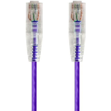 Monoprice SlimRun Cat6 28AWG UTP Ethernet Network Cable, 0.5ft Purple - 14788
