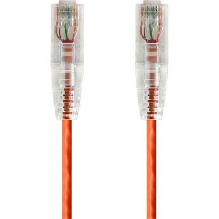 Monoprice SlimRun Cat6 28 AWG UTP Ethernet Network Cable, 2ft Orange - 14803
