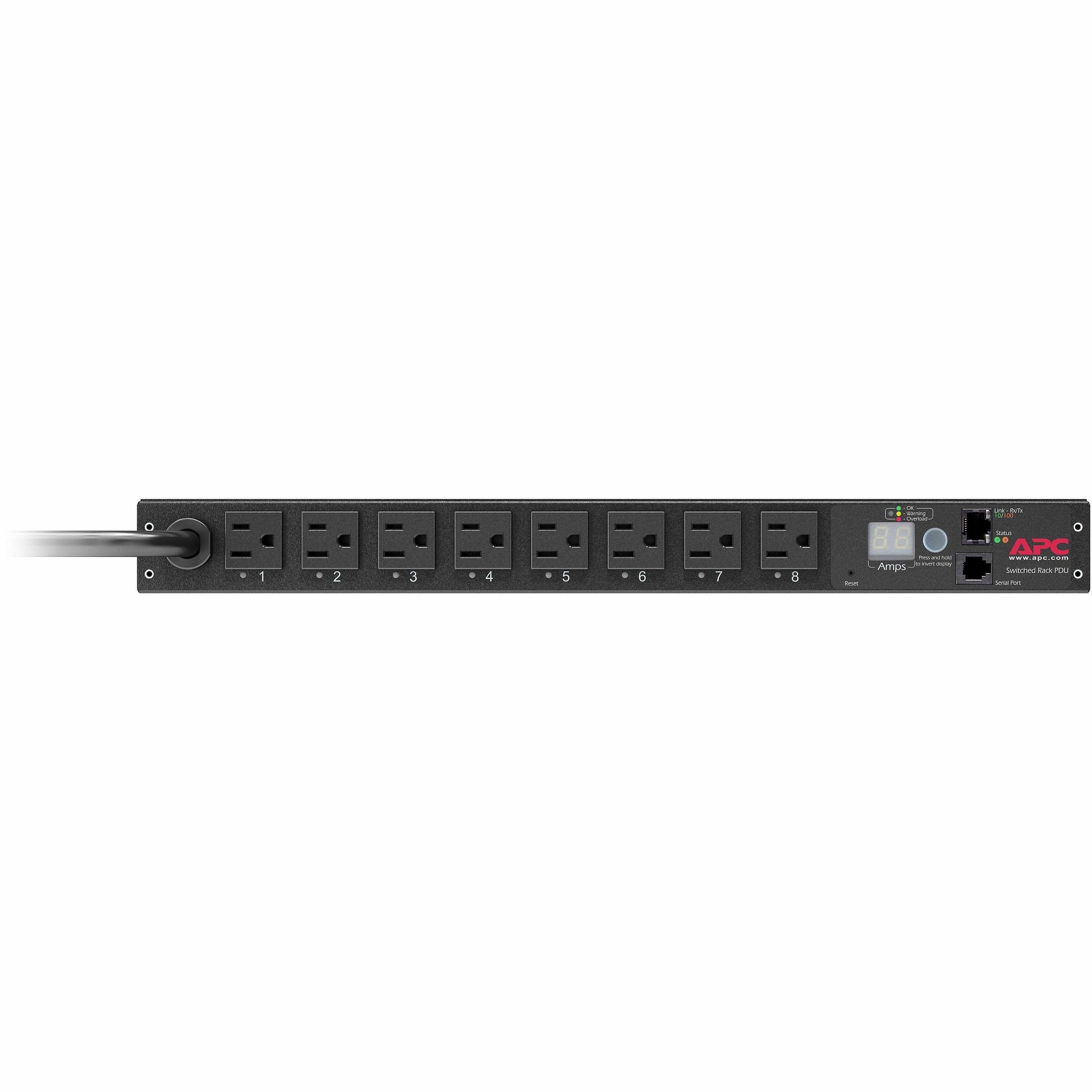 APC by Schneider Electric Rack PDU, Switched, 1U, 15A, 100/120V, (8)5-15 - AP7900B