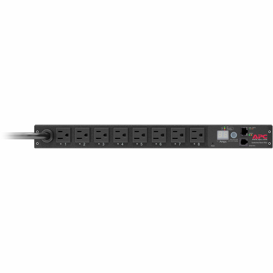 APC NetShelter Switched Rack PDU, 1U, 1.4kW, 120V, 15A, 8 NEMA 5-15R outlet - AP7900B