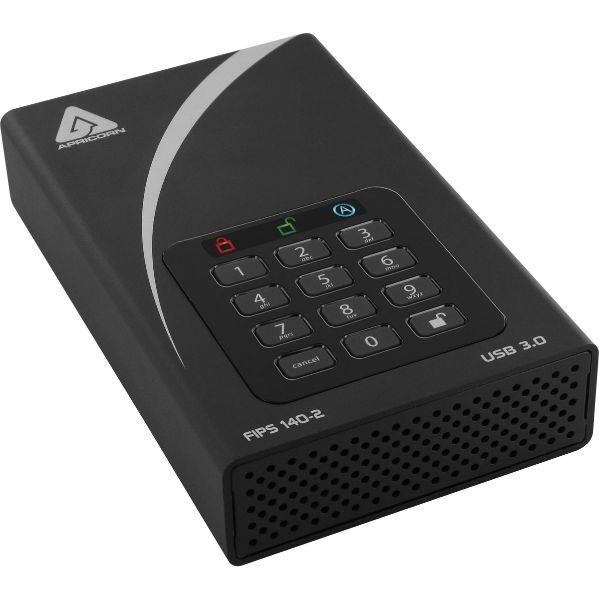 Apricorn Aegis Padlock DT FIPS ADT-3PL256F-10TB 10 TB Desktop Hard Drive - 3.5" External - Black - TAA Compliant - ADT-3PL256F-10TB