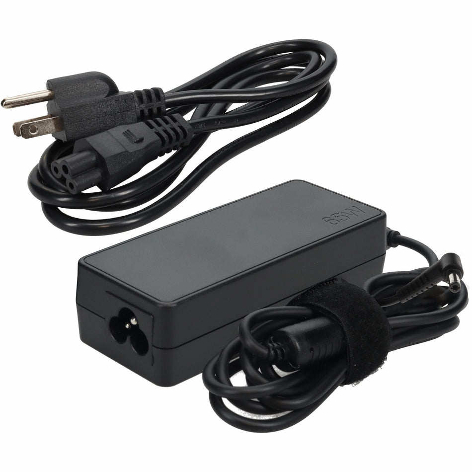 AddOn Lenovo 57Y6400 Compatible 65W 20V at 3.25A Black Slim Tip Laptop Power Adapter and Cable - 57Y6400-AA