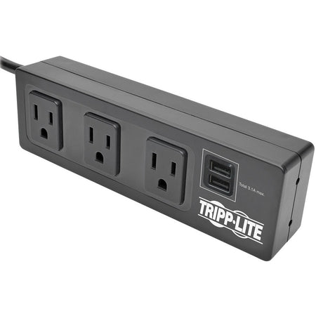 Eaton Tripp Lite Series Protect It! 3-Outlet Surge Protector with Mounting Brackets, 10 ft. Cord, 510 Joules, 2 USB Charging Ports, Black Housing - TLP310USBS